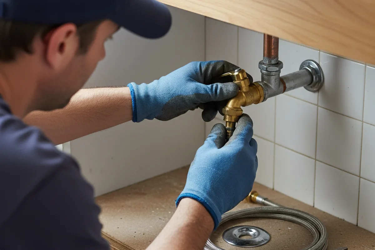 Shutoff valve and fitting work during Burst Pipe Repair in Coronado